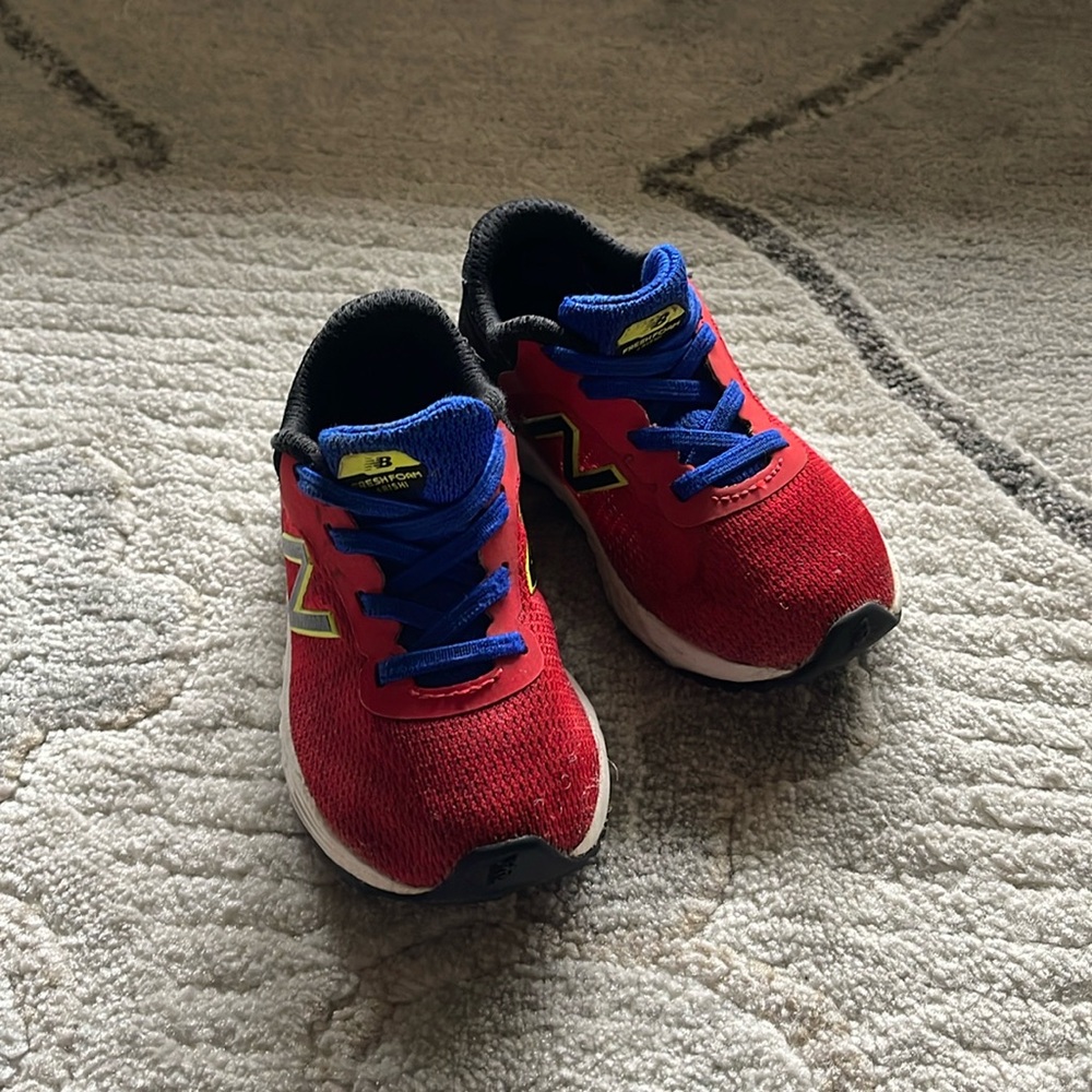 New Balance Kids Red and Blue Sneakers